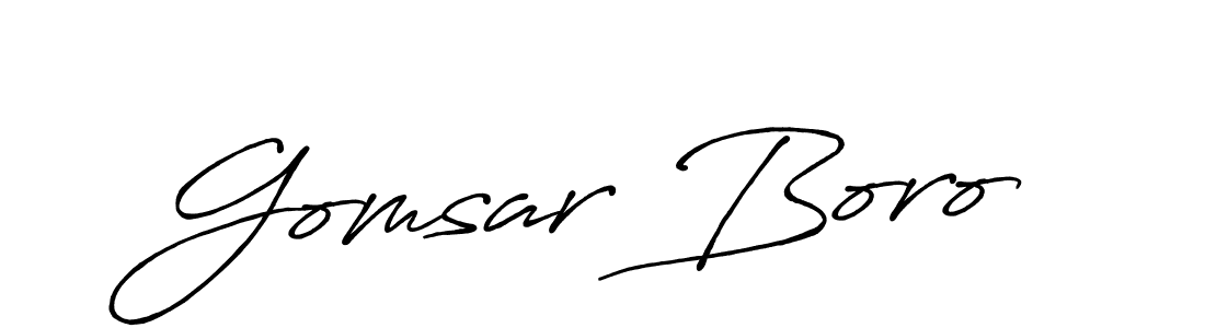 if you are searching for the best signature style for your name Gomsar Boro. so please give up your signature search. here we have designed multiple signature styles  using Antro_Vectra_Bolder. Gomsar Boro signature style 7 images and pictures png