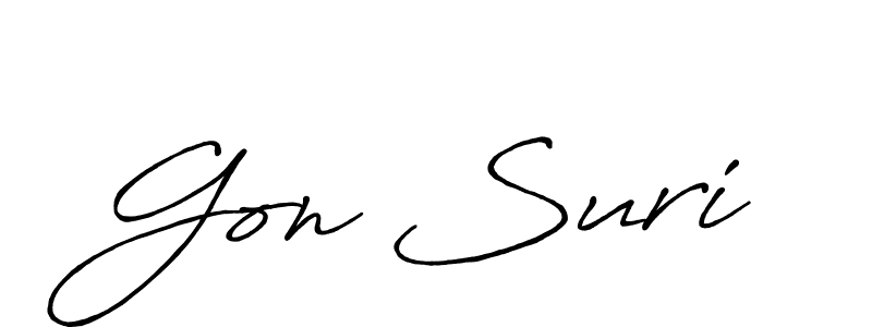 How to make Gon Suri name signature. Use Antro_Vectra_Bolder style for creating short signs online. This is the latest handwritten sign. Gon Suri signature style 7 images and pictures png