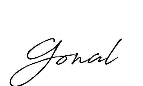 Gonal stylish signature style. Best Handwritten Sign (Antro_Vectra_Bolder) for my name. Handwritten Signature Collection Ideas for my name Gonal. Gonal signature style 7 images and pictures png