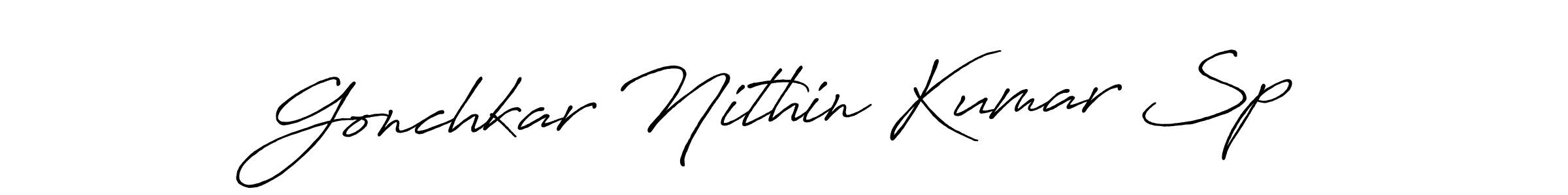 Make a beautiful signature design for name Gonchkar Nithin Kumar Sp. With this signature (Antro_Vectra_Bolder) style, you can create a handwritten signature for free. Gonchkar Nithin Kumar Sp signature style 7 images and pictures png