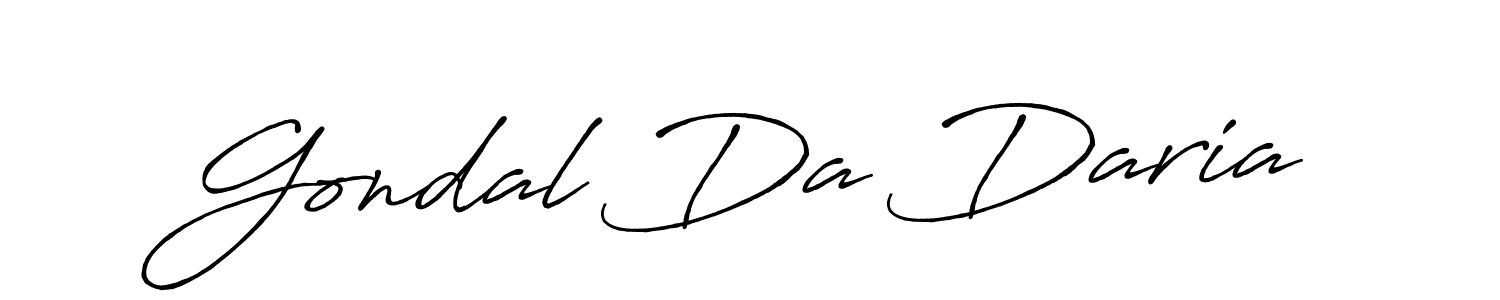 Use a signature maker to create a handwritten signature online. With this signature software, you can design (Antro_Vectra_Bolder) your own signature for name Gondal Da Daria. Gondal Da Daria signature style 7 images and pictures png