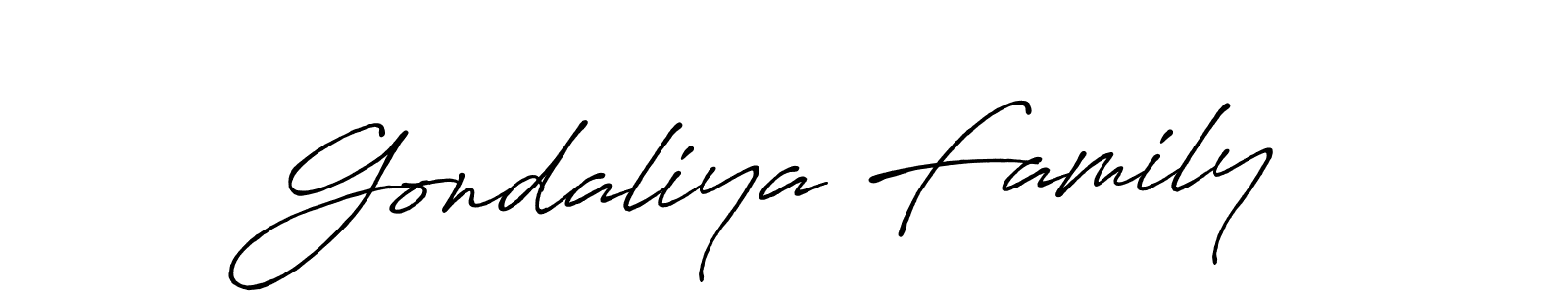 Gondaliya Family stylish signature style. Best Handwritten Sign (Antro_Vectra_Bolder) for my name. Handwritten Signature Collection Ideas for my name Gondaliya Family. Gondaliya Family signature style 7 images and pictures png