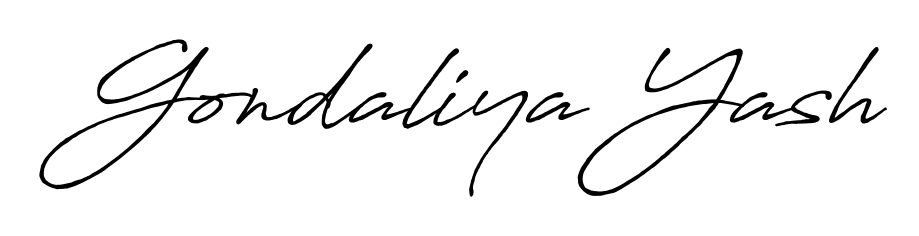 The Antro_Vectra_Bolder font gives name Gondaliya Yash a signature that looks effortless yet distinguished. Download high-res PNG instantly. Gondaliya Yash signature style 7 images and pictures png