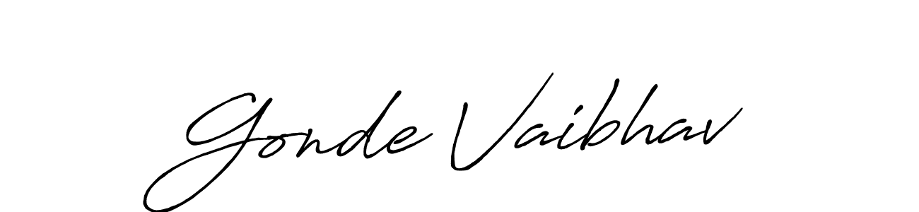 Make a short Gonde Vaibhav signature style. Manage your documents anywhere anytime using Antro_Vectra_Bolder. Create and add eSignatures, submit forms, share and send files easily. Gonde Vaibhav signature style 7 images and pictures png