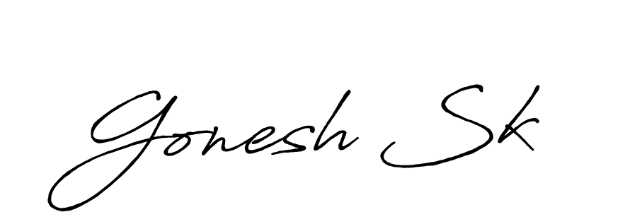 if you are searching for the best signature style for your name Gonesh Sk. so please give up your signature search. here we have designed multiple signature styles  using Antro_Vectra_Bolder. Gonesh Sk signature style 7 images and pictures png