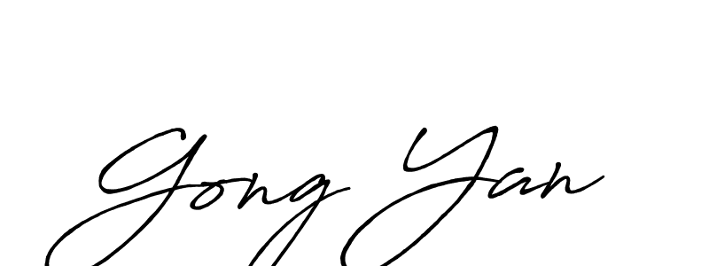 How to make Gong Yan name signature. Use Antro_Vectra_Bolder style for creating short signs online. This is the latest handwritten sign. Gong Yan signature style 7 images and pictures png