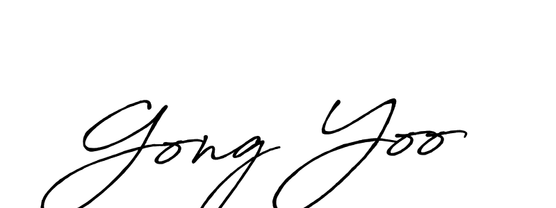 How to make Gong Yoo signature? Antro_Vectra_Bolder is a professional autograph style. Create handwritten signature for Gong Yoo name. Gong Yoo signature style 7 images and pictures png