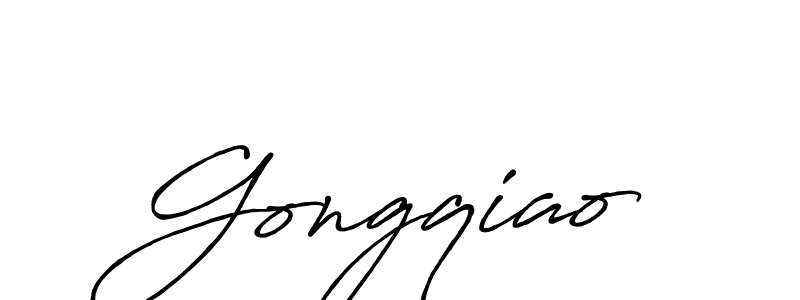 How to make Gongqiao signature? Antro_Vectra_Bolder is a professional autograph style. Create handwritten signature for Gongqiao name. Gongqiao signature style 7 images and pictures png