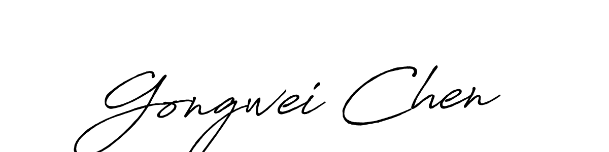 How to make Gongwei Chen signature? Antro_Vectra_Bolder is a professional autograph style. Create handwritten signature for Gongwei Chen name. Gongwei Chen signature style 7 images and pictures png