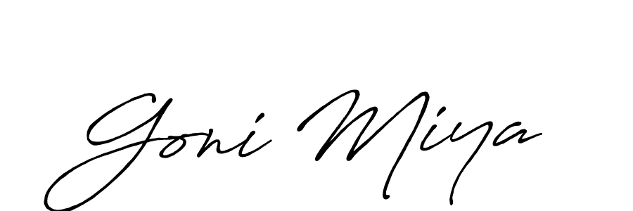 Also we have Goni Miya name is the best signature style. Create professional handwritten signature collection using Antro_Vectra_Bolder autograph style. Goni Miya signature style 7 images and pictures png