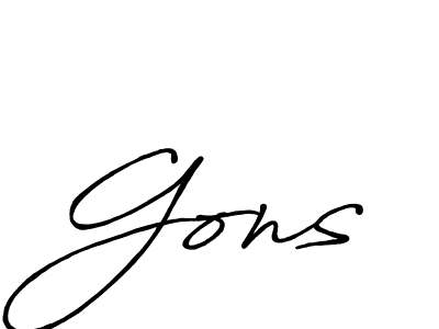 Similarly Antro_Vectra_Bolder is the best handwritten signature design. Signature creator online .You can use it as an online autograph creator for name Gons. Gons signature style 7 images and pictures png