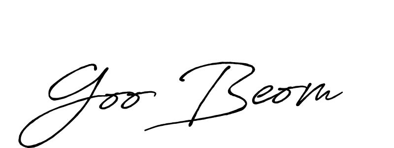 Goo Beom stylish signature style. Best Handwritten Sign (Antro_Vectra_Bolder) for my name. Handwritten Signature Collection Ideas for my name Goo Beom. Goo Beom signature style 7 images and pictures png
