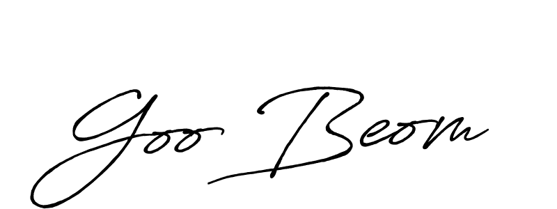 Goo Beom stylish signature style. Best Handwritten Sign (Antro_Vectra_Bolder) for my name. Handwritten Signature Collection Ideas for my name Goo Beom. Goo Beom signature style 7 images and pictures png