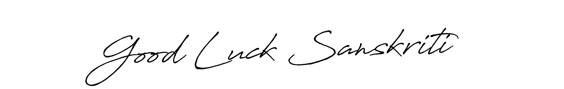 How to make Good Luck Sanskriti signature? Antro_Vectra_Bolder is a professional autograph style. Create handwritten signature for Good Luck Sanskriti name. Good Luck Sanskriti signature style 7 images and pictures png