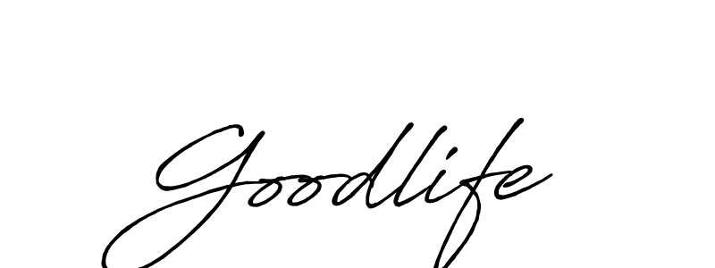 The best way (Antro_Vectra_Bolder) to make a short signature is to pick only two or three words in your name. The name Goodlife include a total of six letters. For converting this name. Goodlife signature style 7 images and pictures png