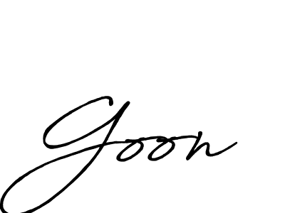 Design your own signature with our free online signature maker. With this signature software, you can create a handwritten (Antro_Vectra_Bolder) signature for name Goon. Goon signature style 7 images and pictures png