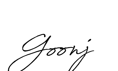 Also we have Goonj name is the best signature style. Create professional handwritten signature collection using Antro_Vectra_Bolder autograph style. Goonj signature style 7 images and pictures png