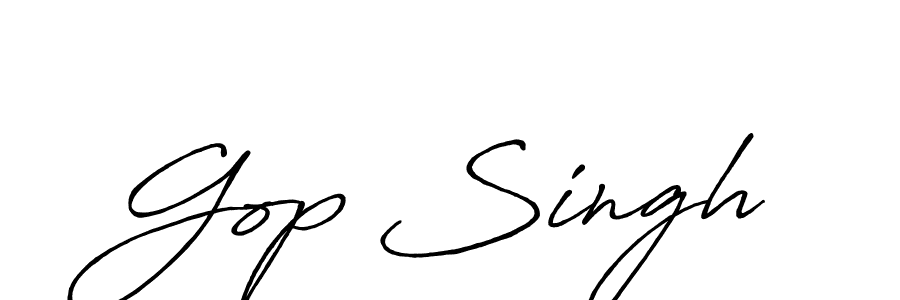 Create a beautiful signature design for name Gop Singh. With this signature (Antro_Vectra_Bolder) fonts, you can make a handwritten signature for free. Gop Singh signature style 7 images and pictures png