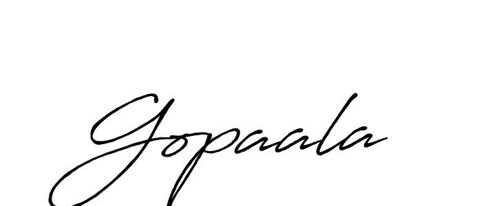 Create a beautiful signature design for name Gopaala. With this signature (Antro_Vectra_Bolder) fonts, you can make a handwritten signature for free. Gopaala signature style 7 images and pictures png