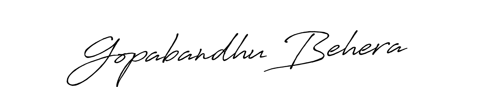 The best way (Antro_Vectra_Bolder) to make a short signature is to pick only two or three words in your name. The name Gopabandhu Behera include a total of six letters. For converting this name. Gopabandhu Behera signature style 7 images and pictures png