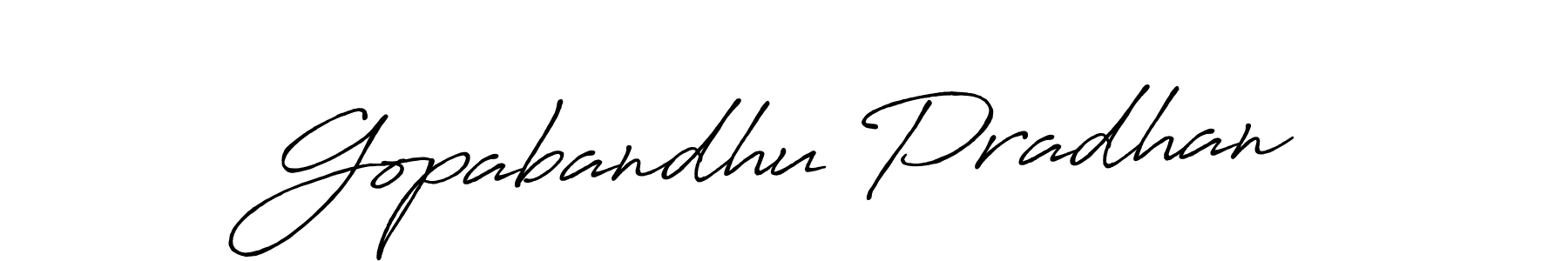 Make a beautiful signature design for name Gopabandhu Pradhan. With this signature (Antro_Vectra_Bolder) style, you can create a handwritten signature for free. Gopabandhu Pradhan signature style 7 images and pictures png
