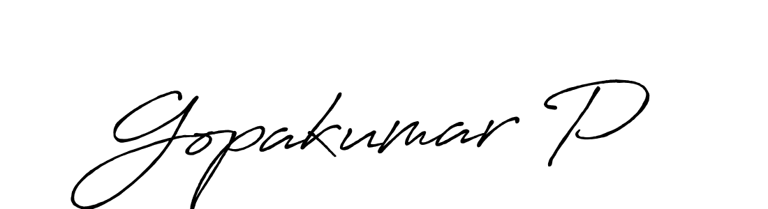 Use a signature maker to create a handwritten signature online. With this signature software, you can design (Antro_Vectra_Bolder) your own signature for name Gopakumar P. Gopakumar P signature style 7 images and pictures png