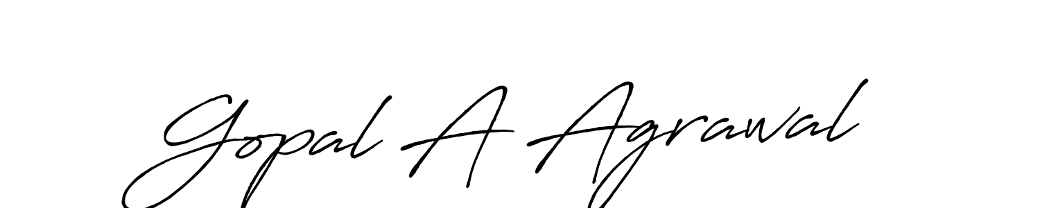 How to make Gopal A Agrawal name signature. Use Antro_Vectra_Bolder style for creating short signs online. This is the latest handwritten sign. Gopal A Agrawal signature style 7 images and pictures png
