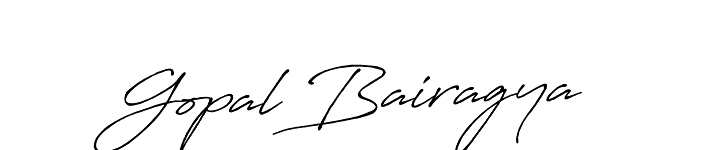 How to make Gopal Bairagya name signature. Use Antro_Vectra_Bolder style for creating short signs online. This is the latest handwritten sign. Gopal Bairagya signature style 7 images and pictures png