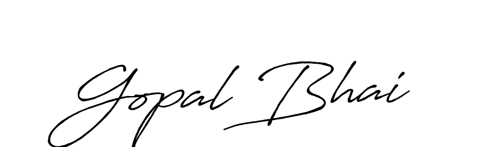 Make a beautiful signature design for name Gopal Bhai. With this signature (Antro_Vectra_Bolder) style, you can create a handwritten signature for free. Gopal Bhai signature style 7 images and pictures png