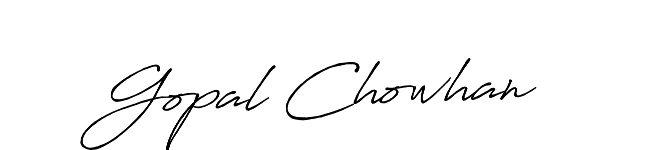 How to make Gopal Chowhan name signature. Use Antro_Vectra_Bolder style for creating short signs online. This is the latest handwritten sign. Gopal Chowhan signature style 7 images and pictures png