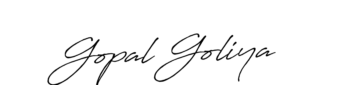 Design your own signature with our free online signature maker. With this signature software, you can create a handwritten (Antro_Vectra_Bolder) signature for name Gopal Goliya. Gopal Goliya signature style 7 images and pictures png