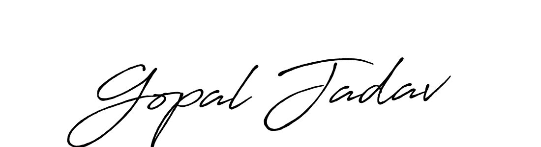 Design your own signature with our free online signature maker. With this signature software, you can create a handwritten (Antro_Vectra_Bolder) signature for name Gopal Jadav. Gopal Jadav signature style 7 images and pictures png