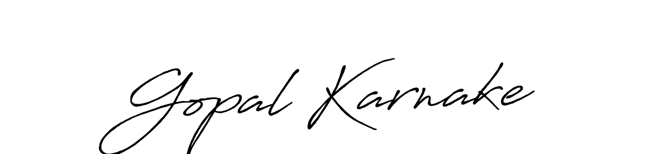 Make a beautiful signature design for name Gopal Karnake. With this signature (Antro_Vectra_Bolder) style, you can create a handwritten signature for free. Gopal Karnake signature style 7 images and pictures png