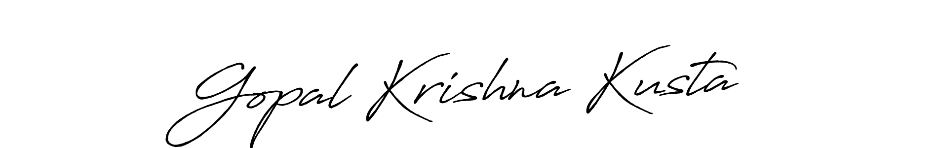 Make a beautiful signature design for name Gopal Krishna Kusta. With this signature (Antro_Vectra_Bolder) style, you can create a handwritten signature for free. Gopal Krishna Kusta signature style 7 images and pictures png