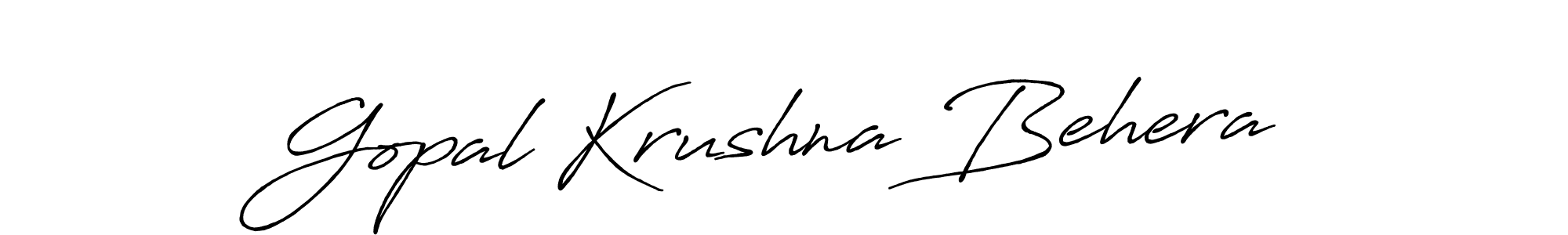 Create a beautiful signature design for name Gopal Krushna Behera. With this signature (Antro_Vectra_Bolder) fonts, you can make a handwritten signature for free. Gopal Krushna Behera signature style 7 images and pictures png