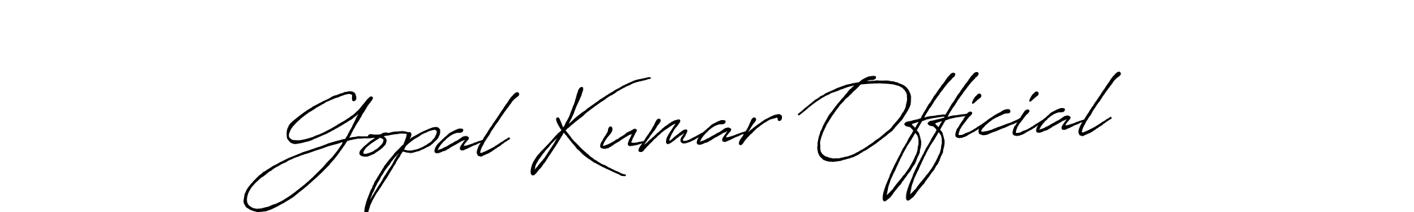 Make a beautiful signature design for name Gopal Kumar Official. With this signature (Antro_Vectra_Bolder) style, you can create a handwritten signature for free. Gopal Kumar Official signature style 7 images and pictures png