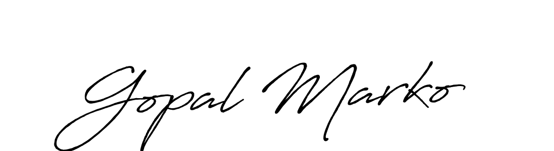 Make a beautiful signature design for name Gopal Marko. With this signature (Antro_Vectra_Bolder) style, you can create a handwritten signature for free. Gopal Marko signature style 7 images and pictures png