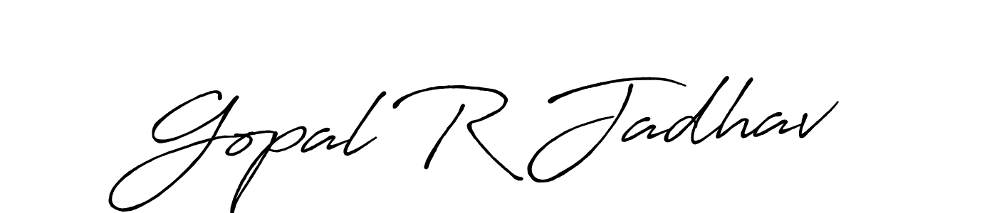 How to make Gopal R Jadhav signature? Antro_Vectra_Bolder is a professional autograph style. Create handwritten signature for Gopal R Jadhav name. Gopal R Jadhav signature style 7 images and pictures png