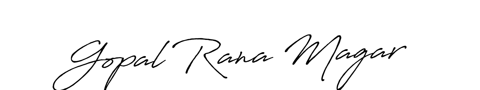 How to make Gopal Rana Magar name signature. Use Antro_Vectra_Bolder style for creating short signs online. This is the latest handwritten sign. Gopal Rana Magar signature style 7 images and pictures png