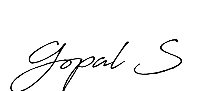 Make a beautiful signature design for name Gopal S. With this signature (Antro_Vectra_Bolder) style, you can create a handwritten signature for free. Gopal S signature style 7 images and pictures png