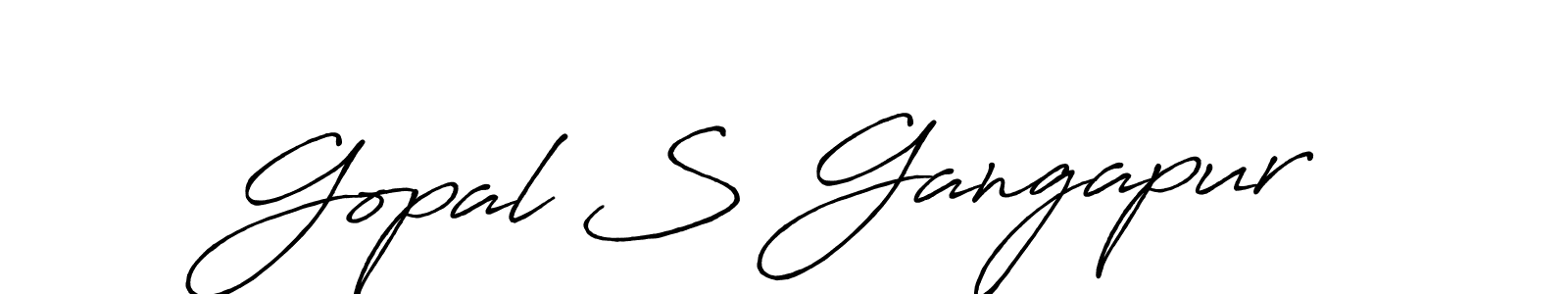 How to make Gopal S Gangapur name signature. Use Antro_Vectra_Bolder style for creating short signs online. This is the latest handwritten sign. Gopal S Gangapur signature style 7 images and pictures png