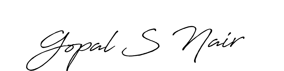 Also we have Gopal S Nair name is the best signature style. Create professional handwritten signature collection using Antro_Vectra_Bolder autograph style. Gopal S Nair signature style 7 images and pictures png