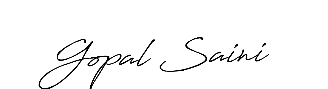 Create a beautiful signature design for name Gopal Saini. With this signature (Antro_Vectra_Bolder) fonts, you can make a handwritten signature for free. Gopal Saini signature style 7 images and pictures png