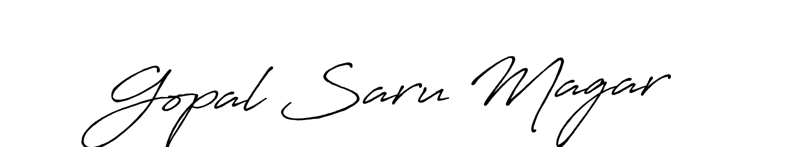 Create a beautiful signature design for name Gopal Saru Magar. With this signature (Antro_Vectra_Bolder) fonts, you can make a handwritten signature for free. Gopal Saru Magar signature style 7 images and pictures png