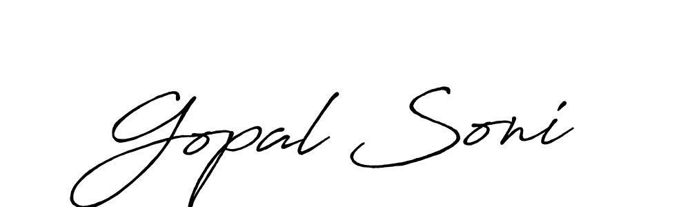 Make a beautiful signature design for name Gopal Soni. With this signature (Antro_Vectra_Bolder) style, you can create a handwritten signature for free. Gopal Soni signature style 7 images and pictures png