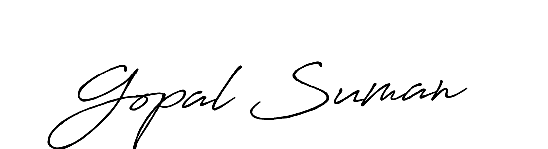 The best way (Antro_Vectra_Bolder) to make a short signature is to pick only two or three words in your name. The name Gopal Suman include a total of six letters. For converting this name. Gopal Suman signature style 7 images and pictures png