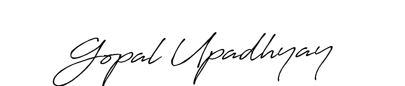 Create a beautiful signature design for name Gopal Upadhyay. With this signature (Antro_Vectra_Bolder) fonts, you can make a handwritten signature for free. Gopal Upadhyay signature style 7 images and pictures png