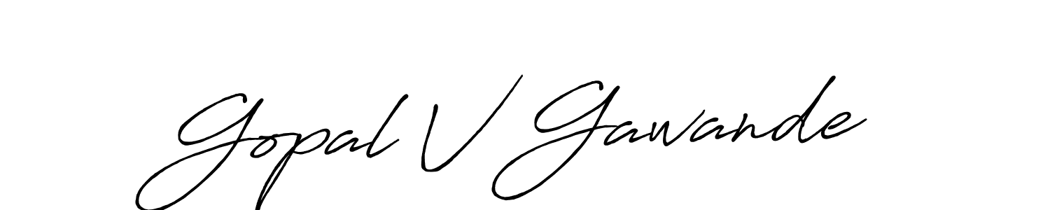 How to make Gopal V Gawande name signature. Use Antro_Vectra_Bolder style for creating short signs online. This is the latest handwritten sign. Gopal V Gawande signature style 7 images and pictures png