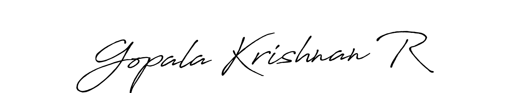 How to make Gopala Krishnan R name signature. Use Antro_Vectra_Bolder style for creating short signs online. This is the latest handwritten sign. Gopala Krishnan R signature style 7 images and pictures png