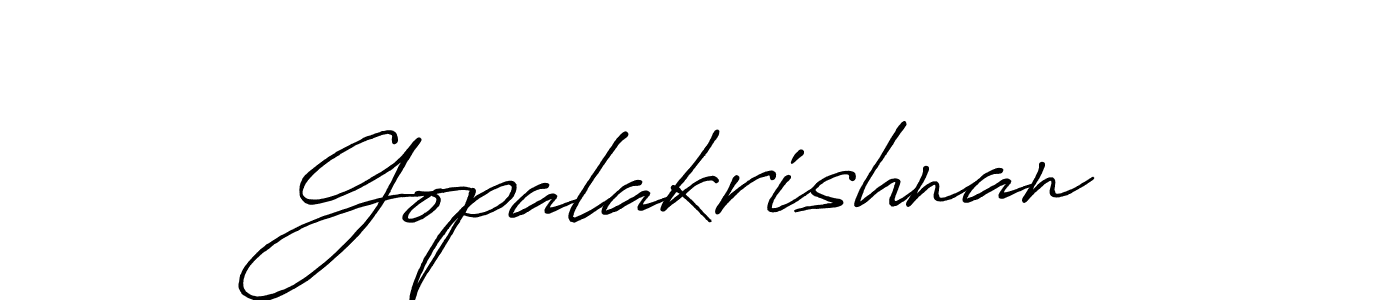 Create a beautiful signature design for name Gopalakrishnan. With this signature (Antro_Vectra_Bolder) fonts, you can make a handwritten signature for free. Gopalakrishnan signature style 7 images and pictures png